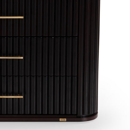 Fluted Chest of Drawers with Natural Stone Tabletop
