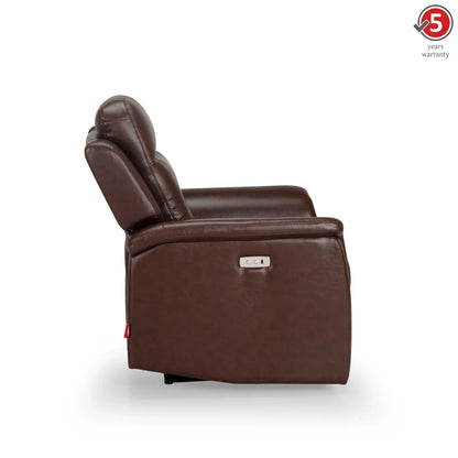 Leather 3 Seater Power Recliner with 2 USB Ports