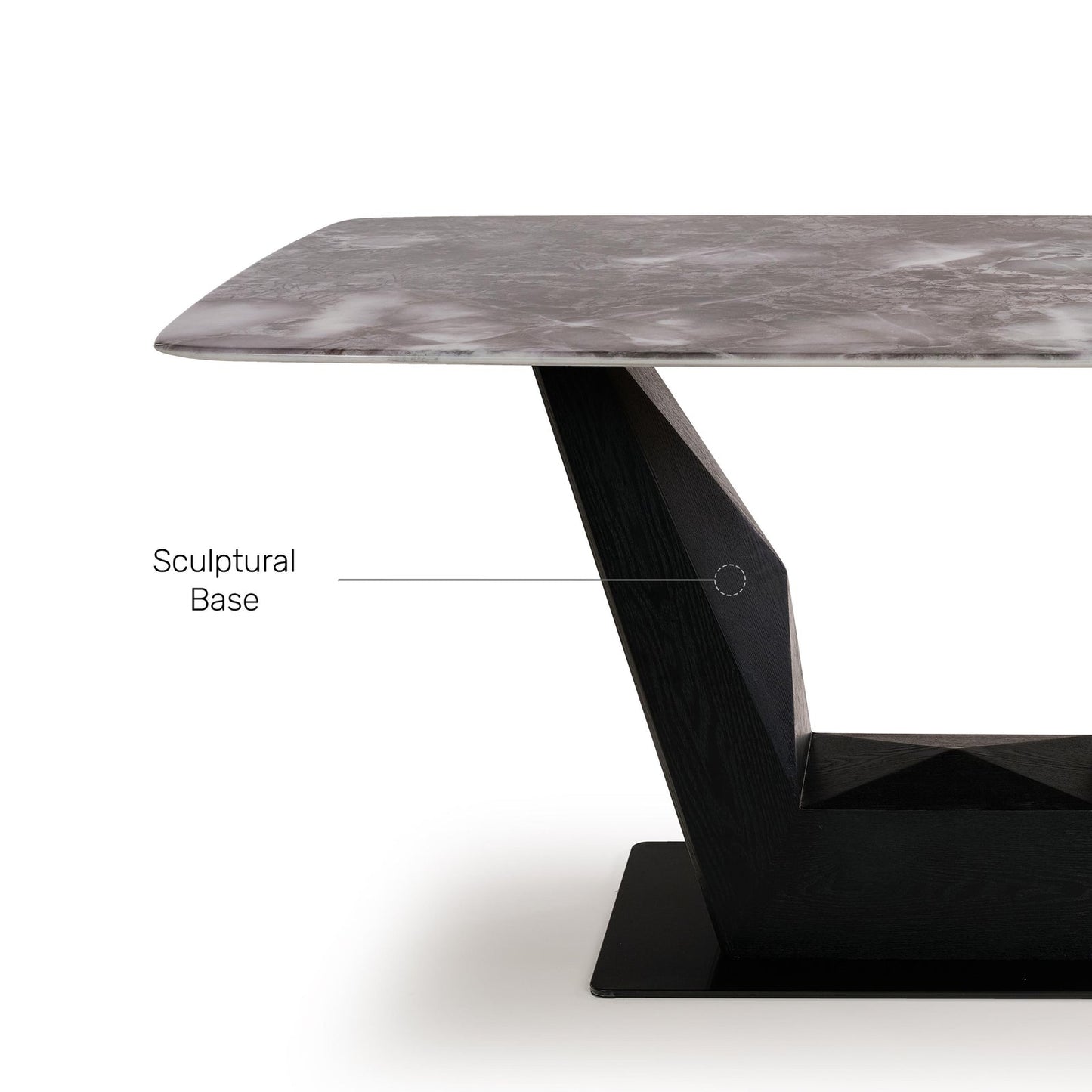 6 Seater Dining Set with Marble Finished Top
