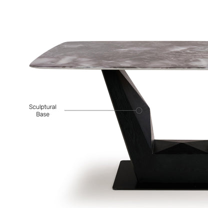 6 Seater Dining Set with Marble Finished Top