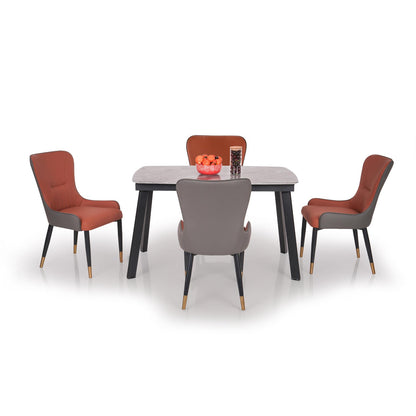 Natural Stone 4 Seater Dining Set in Marble Finish