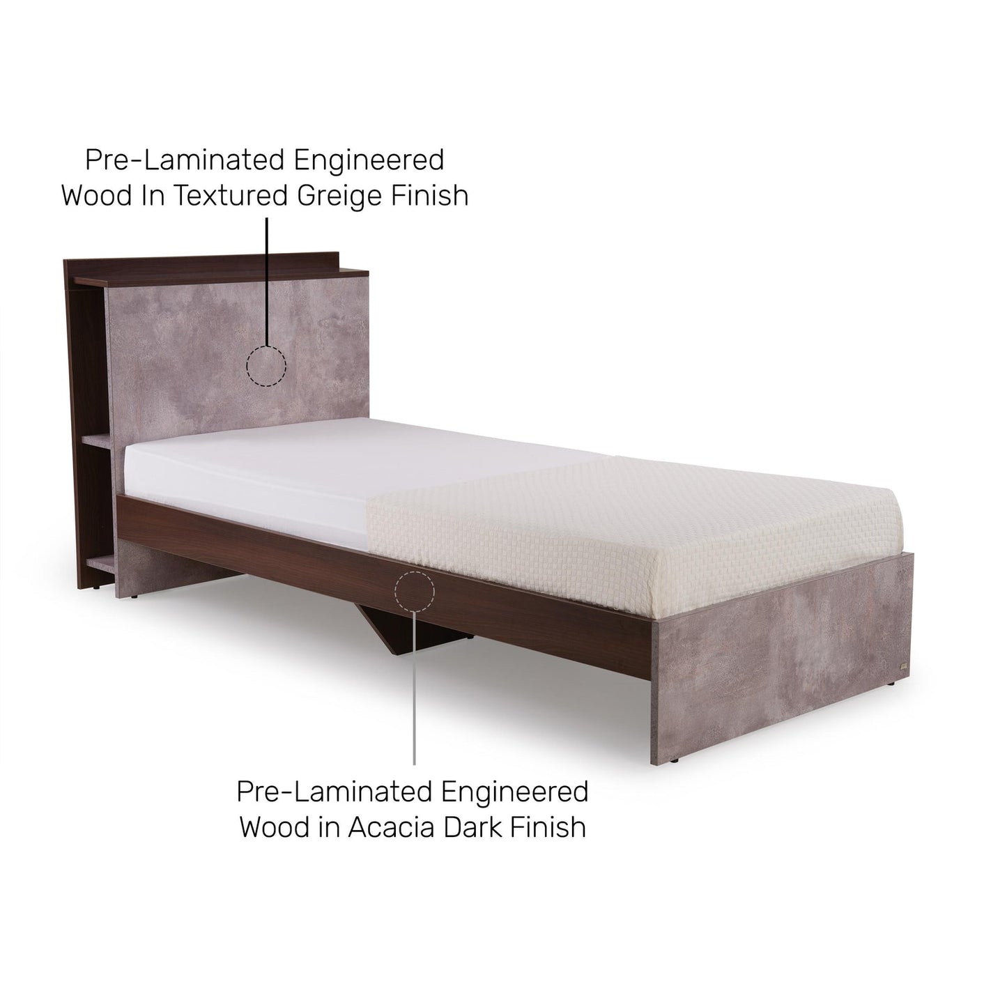 Single Bed with Storage Headboard