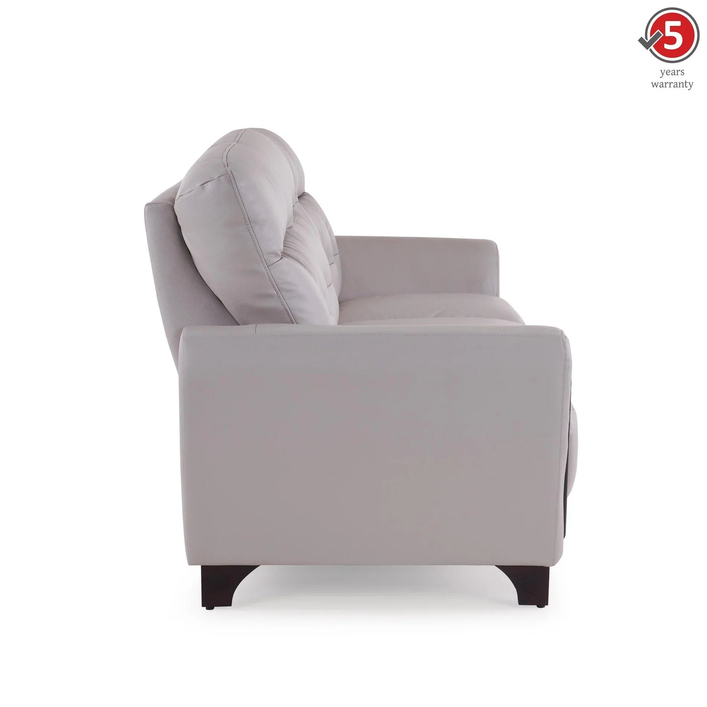 Leather 3 Seater Sofa in Light Grey