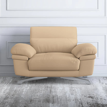 Leather 1 Seater Sofa with Adjustable Headrest