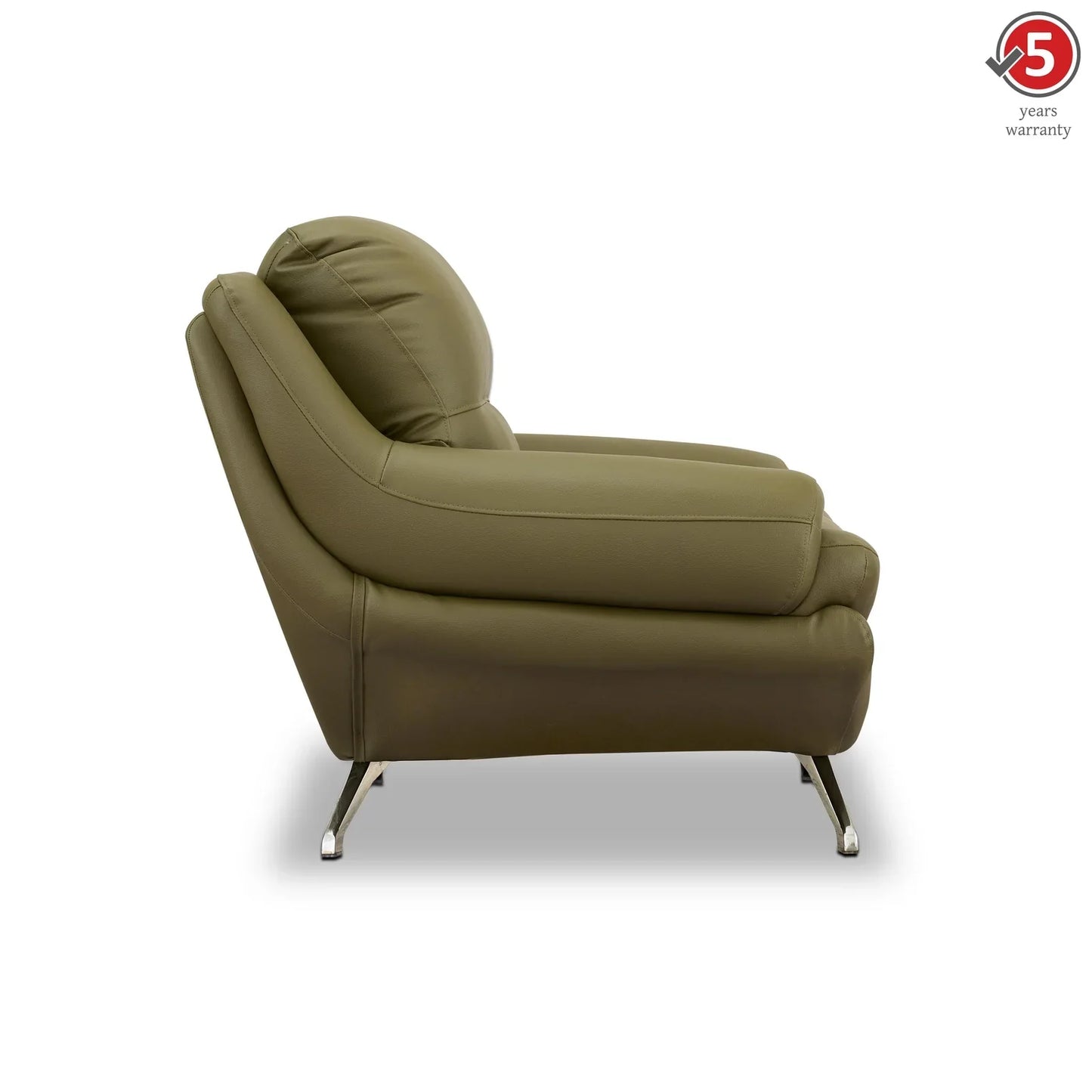 Leatherette 3 Seater Sofa in Olive Green