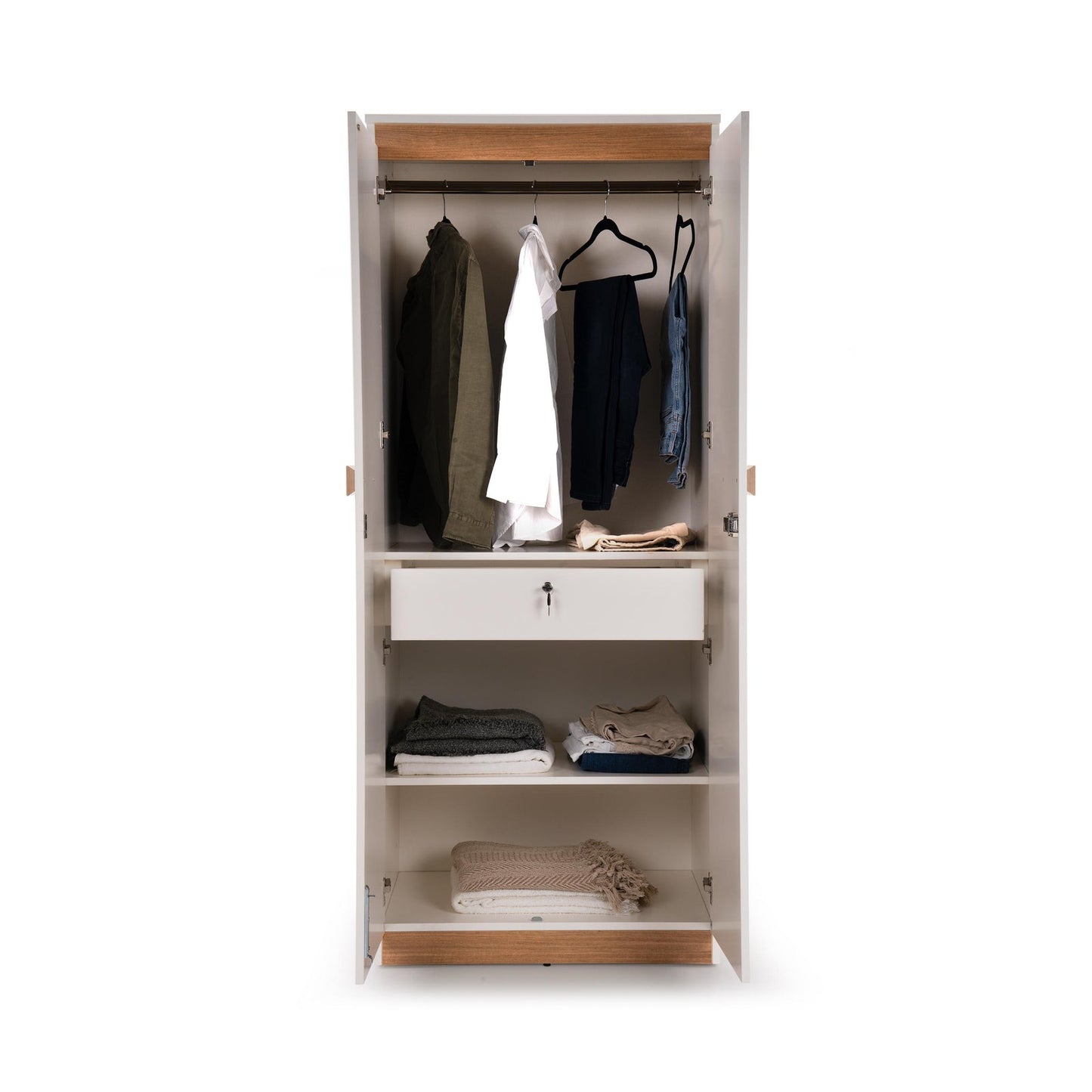 2 Door Wardrobe in Frosty White