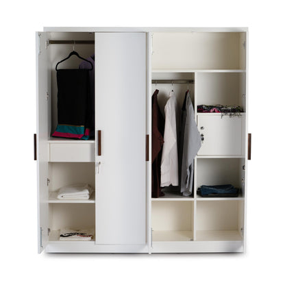 4 Door Wardrobe in Frosty White