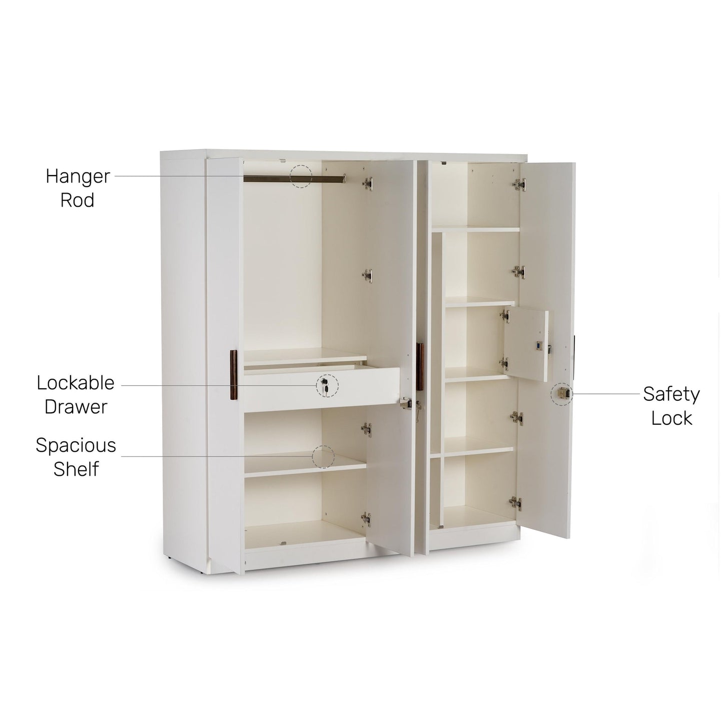 4 Door Wardrobe in Frosty White