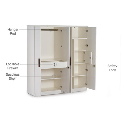 4 Door Wardrobe in Frosty White