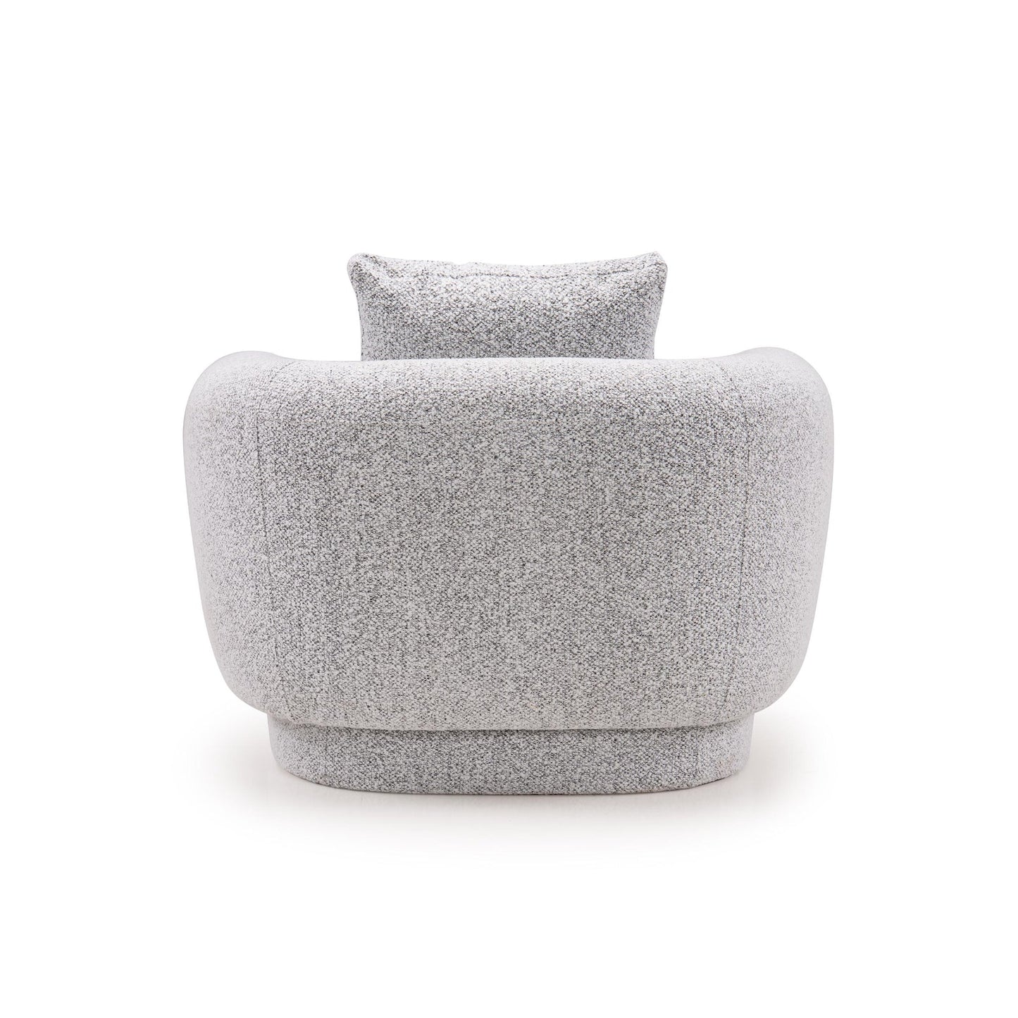 Boucle 1 Seater Curved Sofa in Moonlight Grey