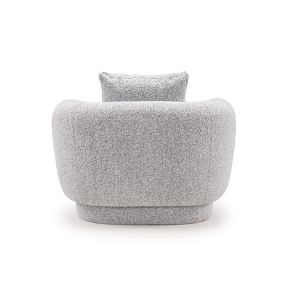 Boucle 1 Seater Curved Sofa in Moonlight Grey