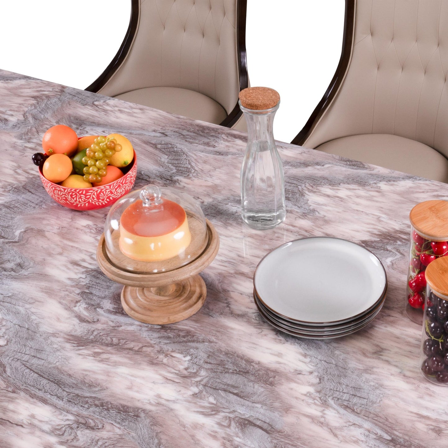 8 Seater Dining Set with Marble Finished Top