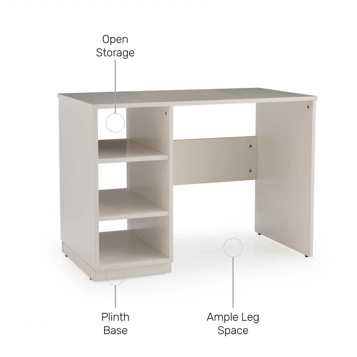 Study Desk in Frosty White Finish