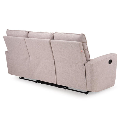 Tweed 3 Seater Reclining Sofa in Beige
