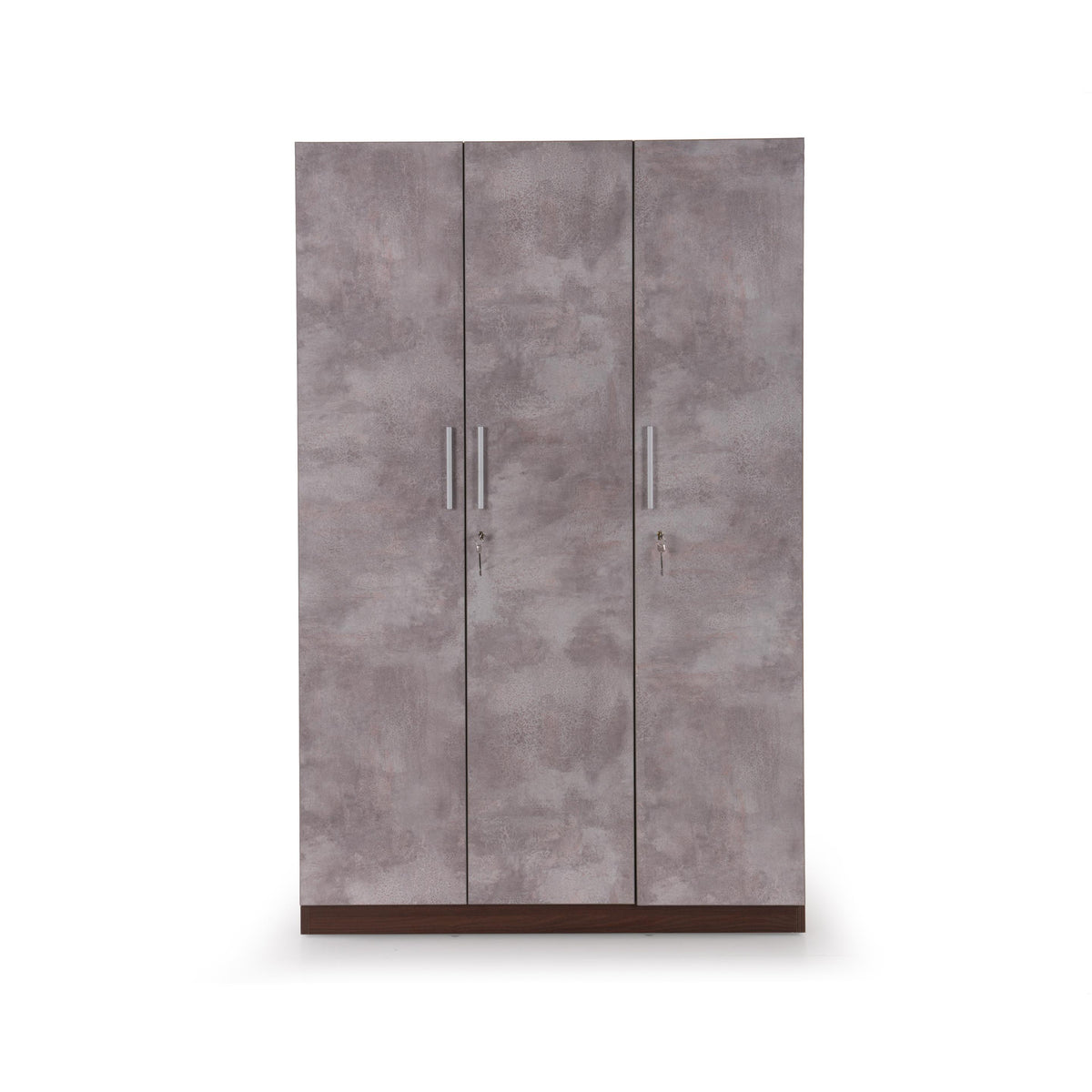 3 Door Wardrobe in Textured Greige Finish