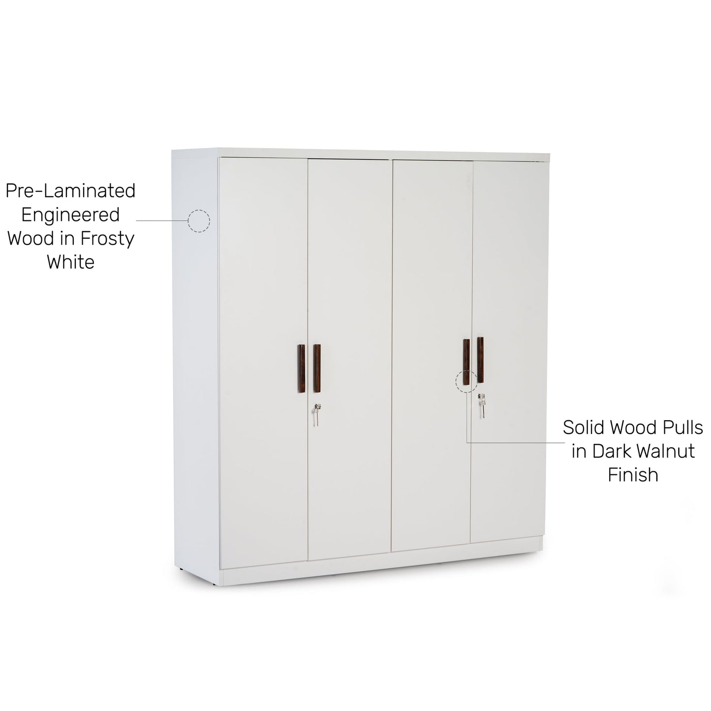 4 Door Wardrobe in Frosty White