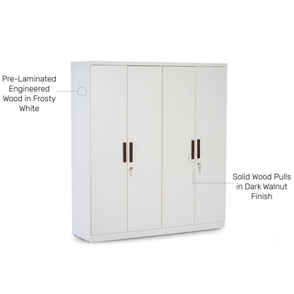 4 Door Wardrobe in Frosty White