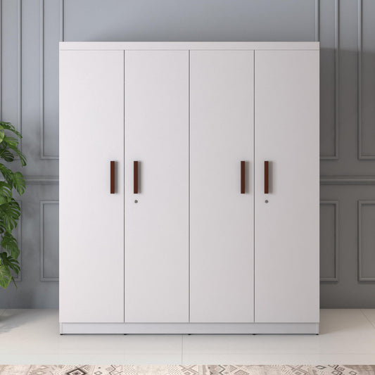 4 Door Wardrobe in Frosty White