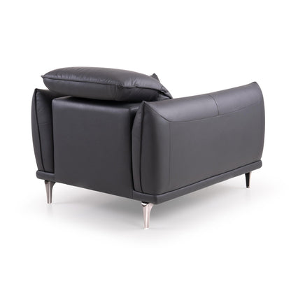 Leather 1 Seater Sofa with Adjustable Headrest