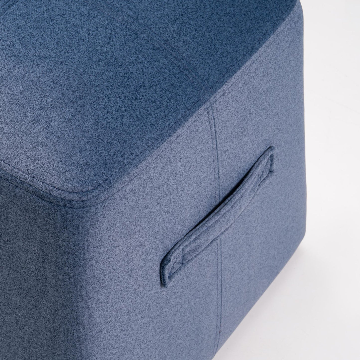 Velvet Ottoman in Dark Blue