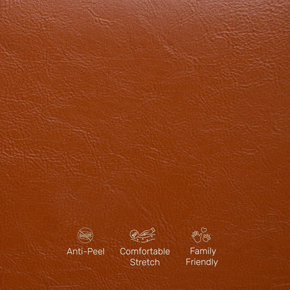 Leatherette 3 Seater Sofa in Cinnamon Brown