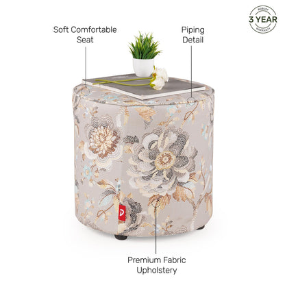 Cotton Pouffe in Ash Grey
