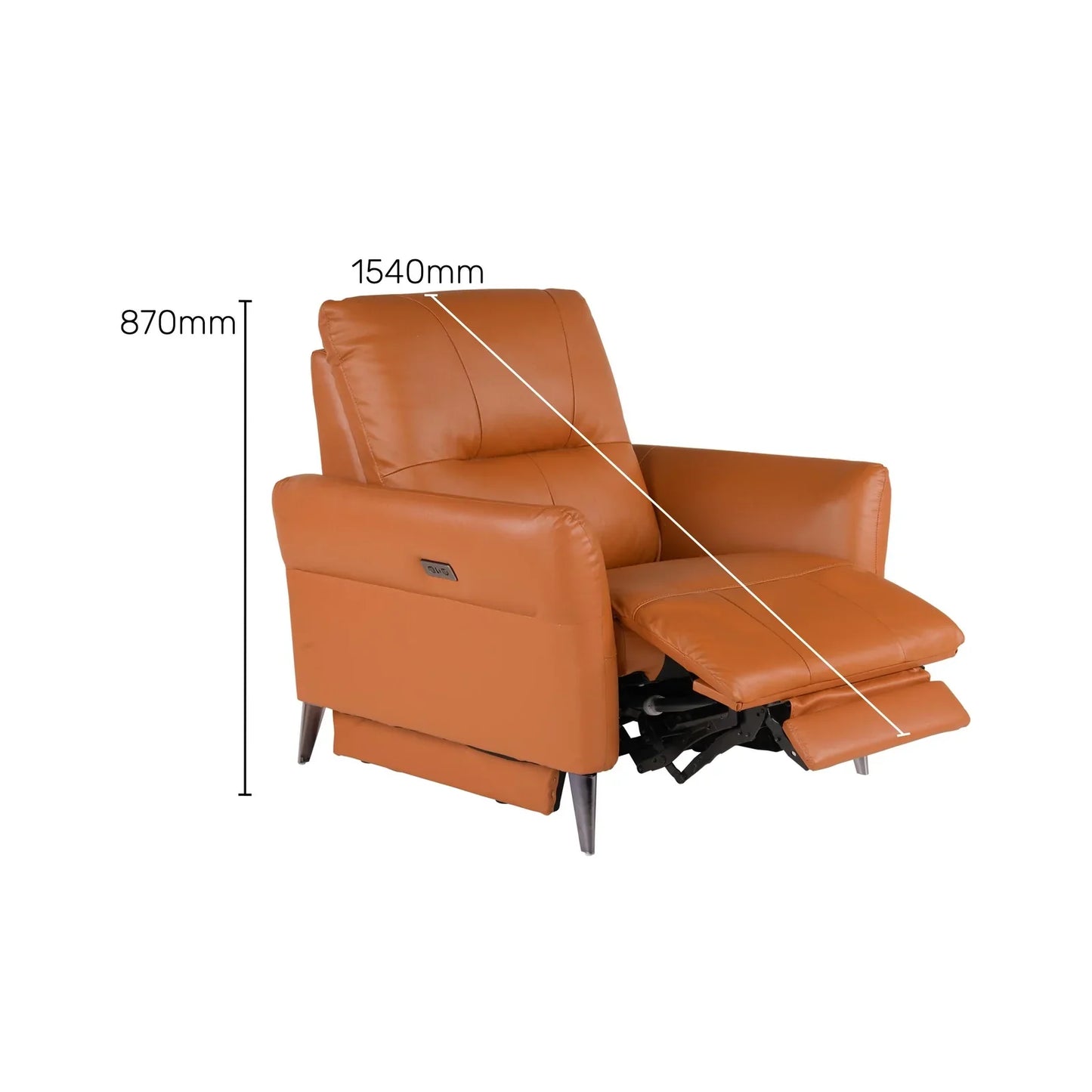 Leather 1 Seater Power Recliner with Charging Ports