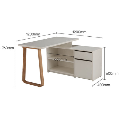 Study Desk in Frosty White Finish