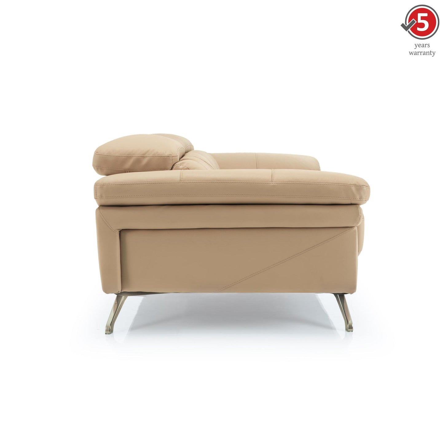 Leather 2 Seater Sofa with Adjustable Headrest