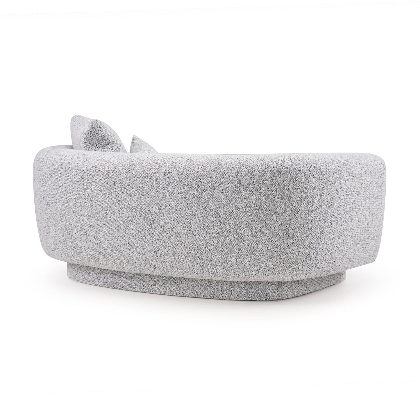 Boucle 2 Seater Curved Sofa in Moonlight Grey