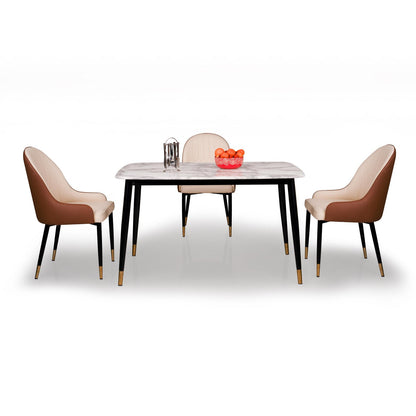 4 Seater Dining Set with Marble Finished Top