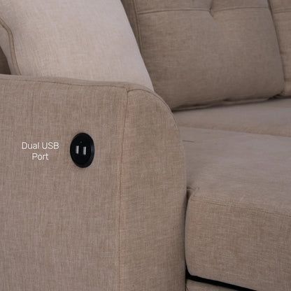 Fabric Sofa Cum Bed with Storage Chaise