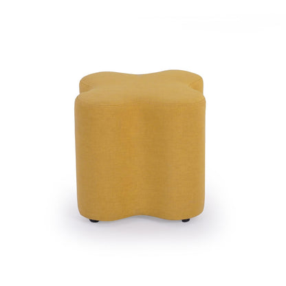 Linen Pouffe in Mustard Yellow