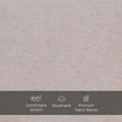 Linen Rolled Arms Corner Sofa in Beige