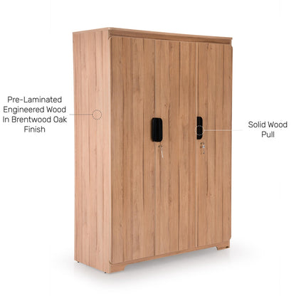 3 Door Wardrobe in Brentwood Oak Finish