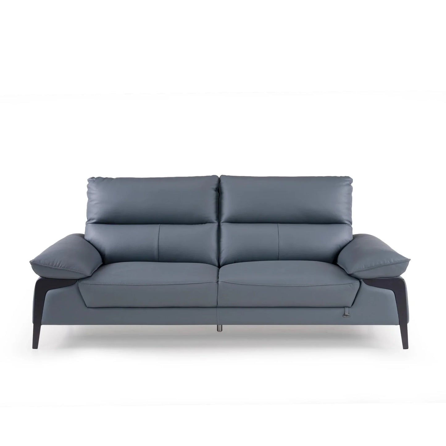 Leather 3 Seater Sofa in Light Blue