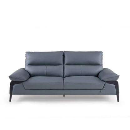 Leather 3 Seater Sofa in Light Blue