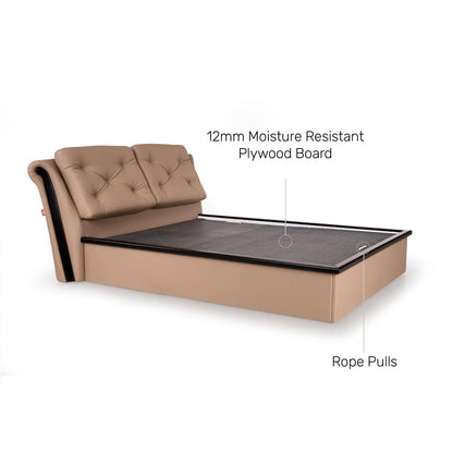 Upholstered Queen Size Bed with Hydraulic Storage