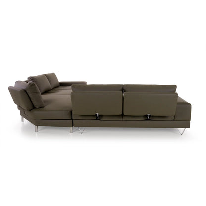 Leatherette Sectional Sofa with USB Port