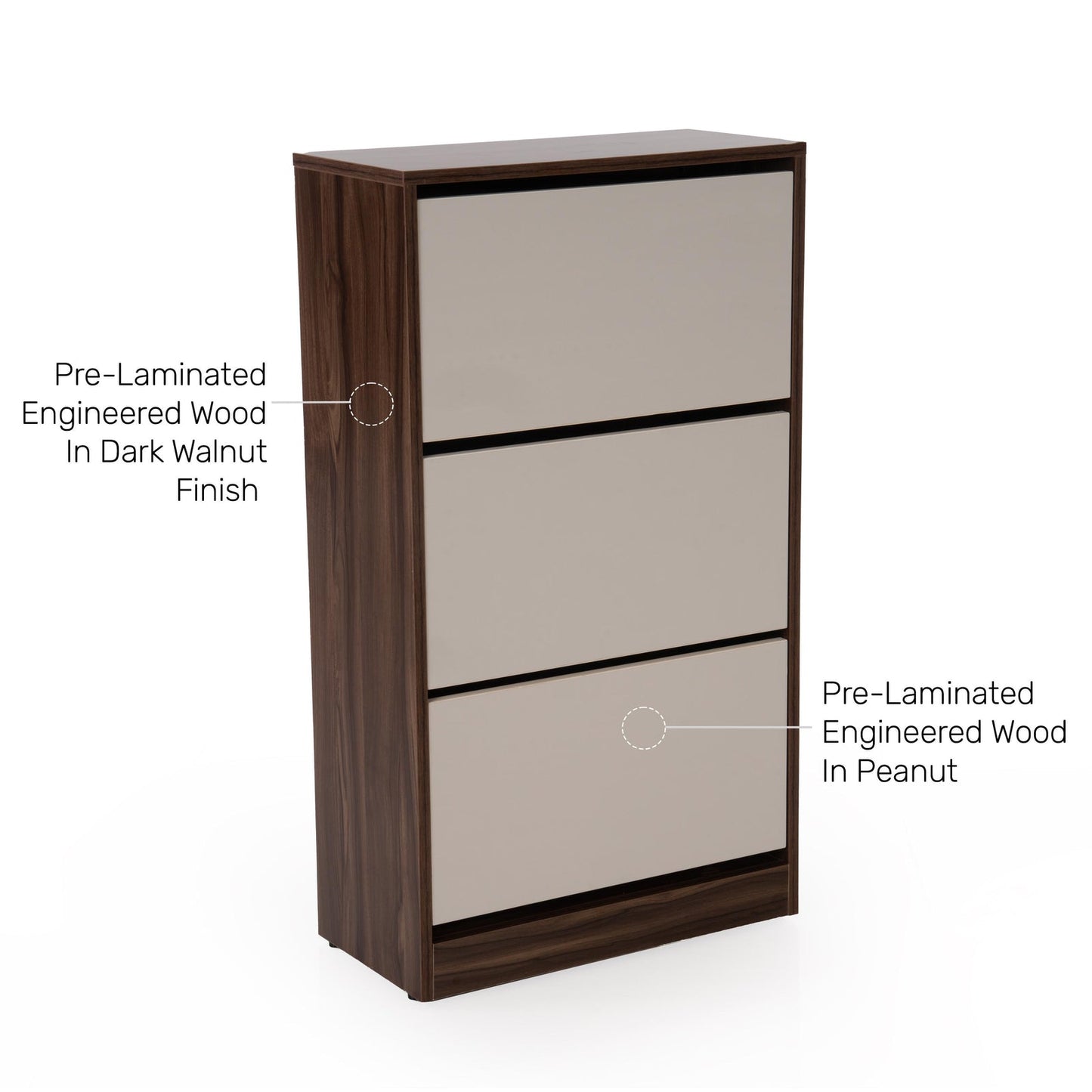 Shoe Cabinet with Pull-Down Drawers