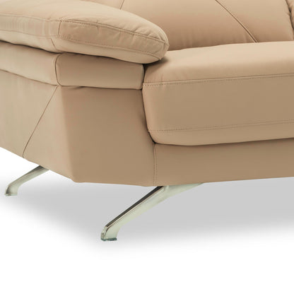 Leather 2 Seater Sofa with Adjustable Headrest