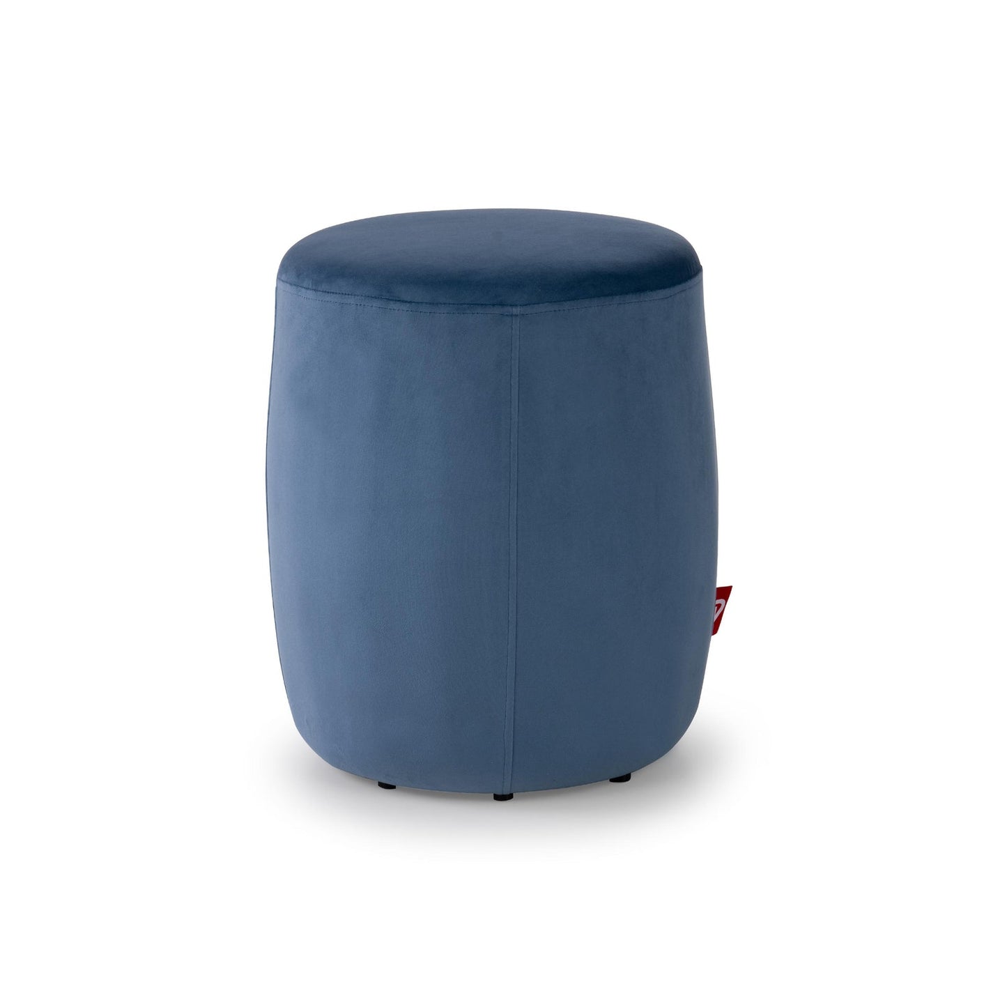 Velvet Round Ottoman in Orchid Blue