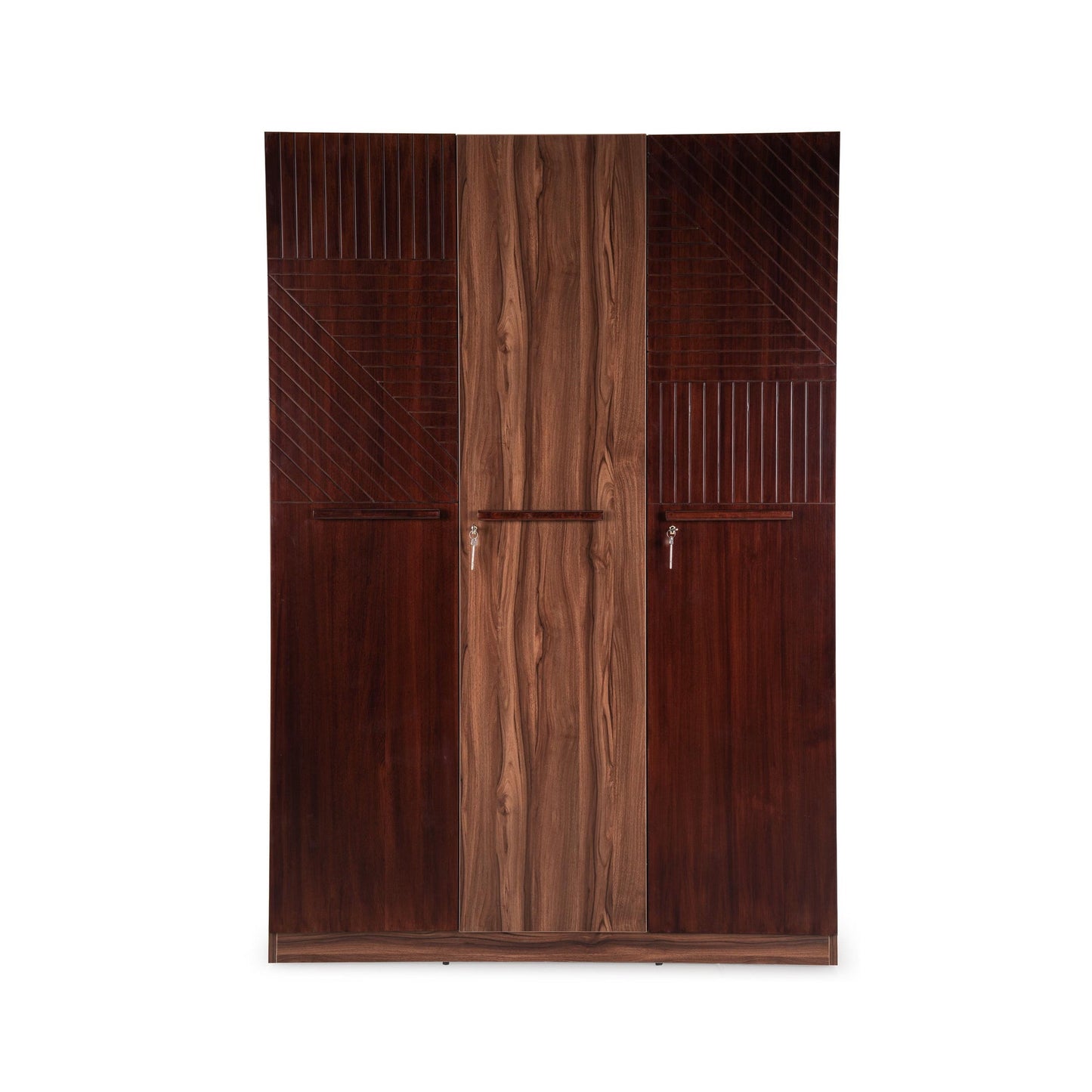 Veneer 3 Door Wardrobe in Walnut Finish