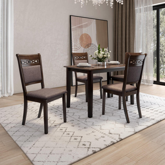Veneer 4 Seater Dining Set in Coffee Brown