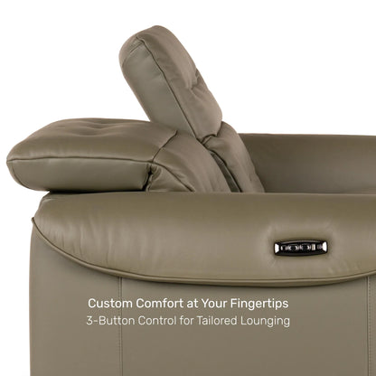Leather 3 Seater Power Recliner with Charging Ports