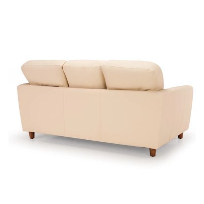 Leatherette 3 Seater Sofa in Cream White