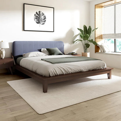 Upholstered Low-Profile Queen Size Bed