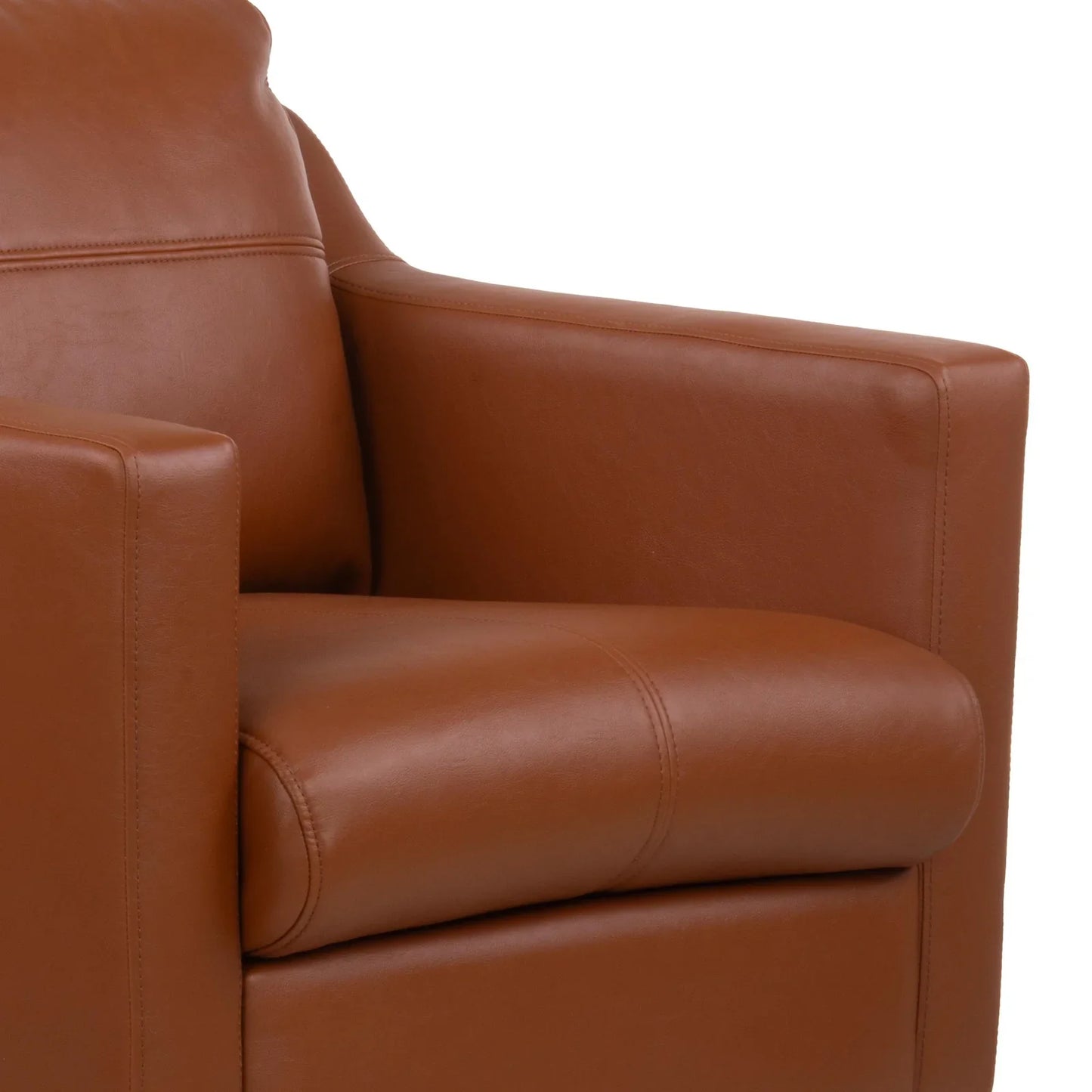 Leatherette 3 Seater Sofa in Cinnamon Brown