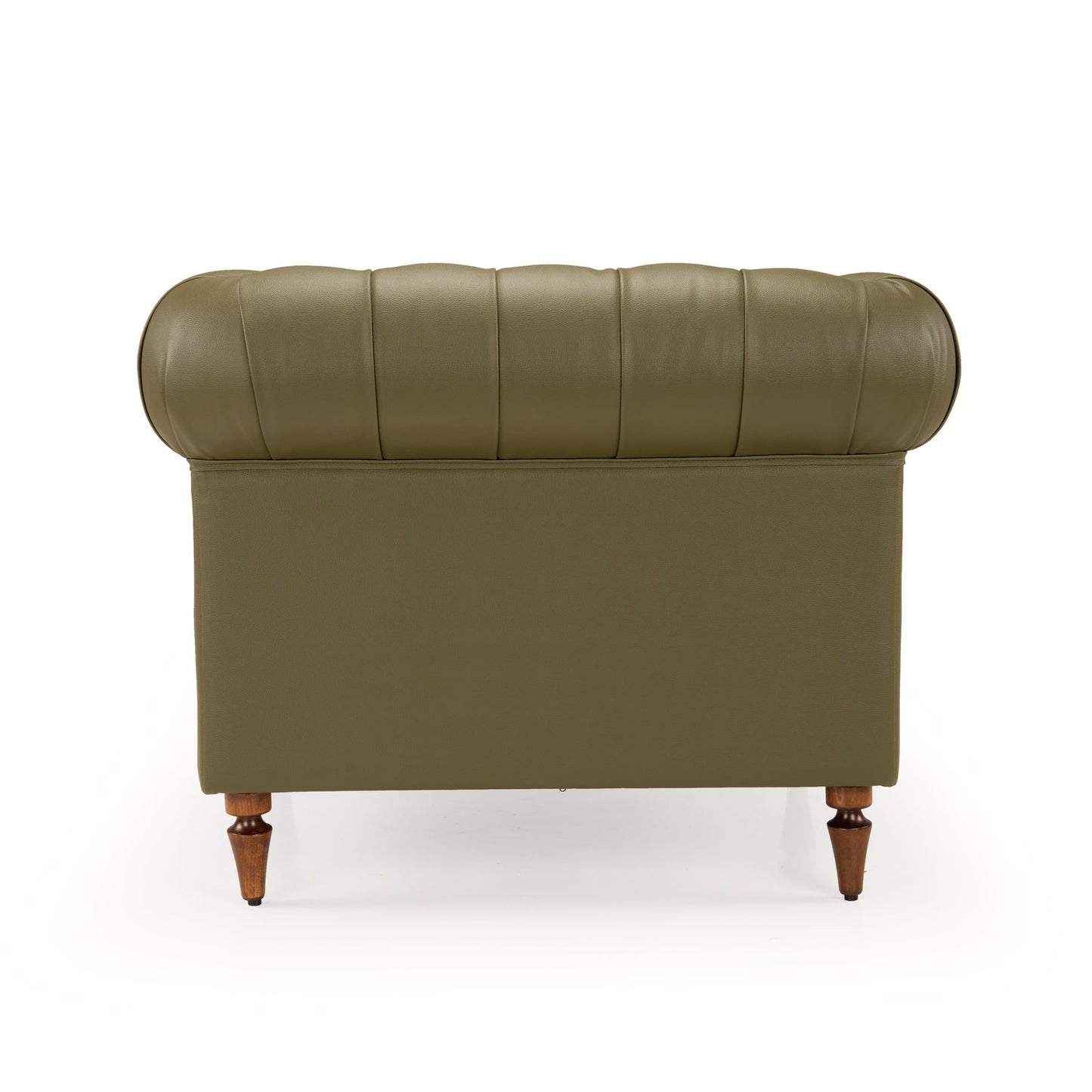 Leatherette 1 Seater Chesterfield Sofa in Olive Green