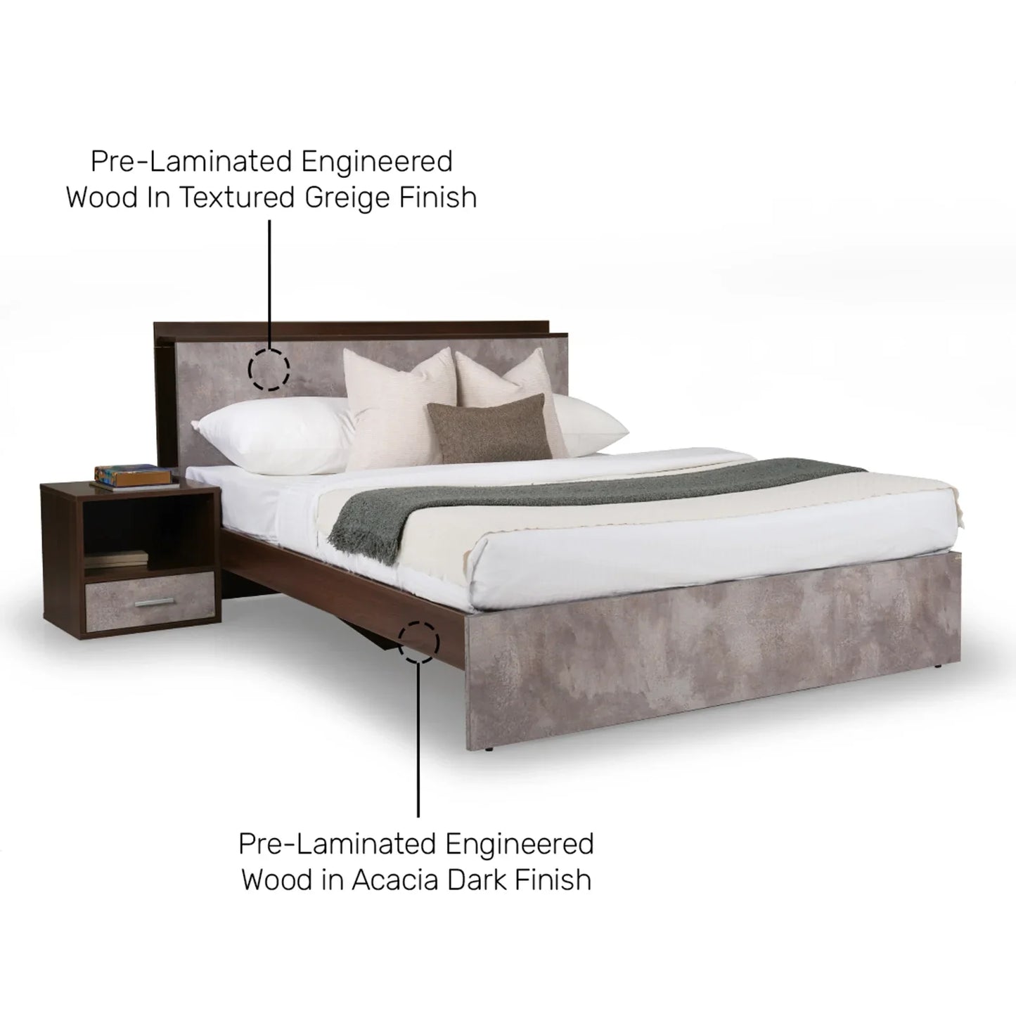 King Size Bed with Storage Headboard